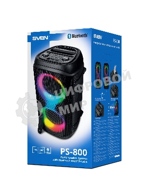 Колонка портативная SVEN PS-800 черный 100W 2.0 BT 10м 4400mAh