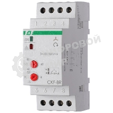 Реле контроля наличия и чередования фаз CKF-BR (монтаж на DIN-рейке 35мм; регулировка порога отключения; регулировка времени отключения; 3х400/230+N 2х8А 1Z 1R IP20) F&F EA04.002.003