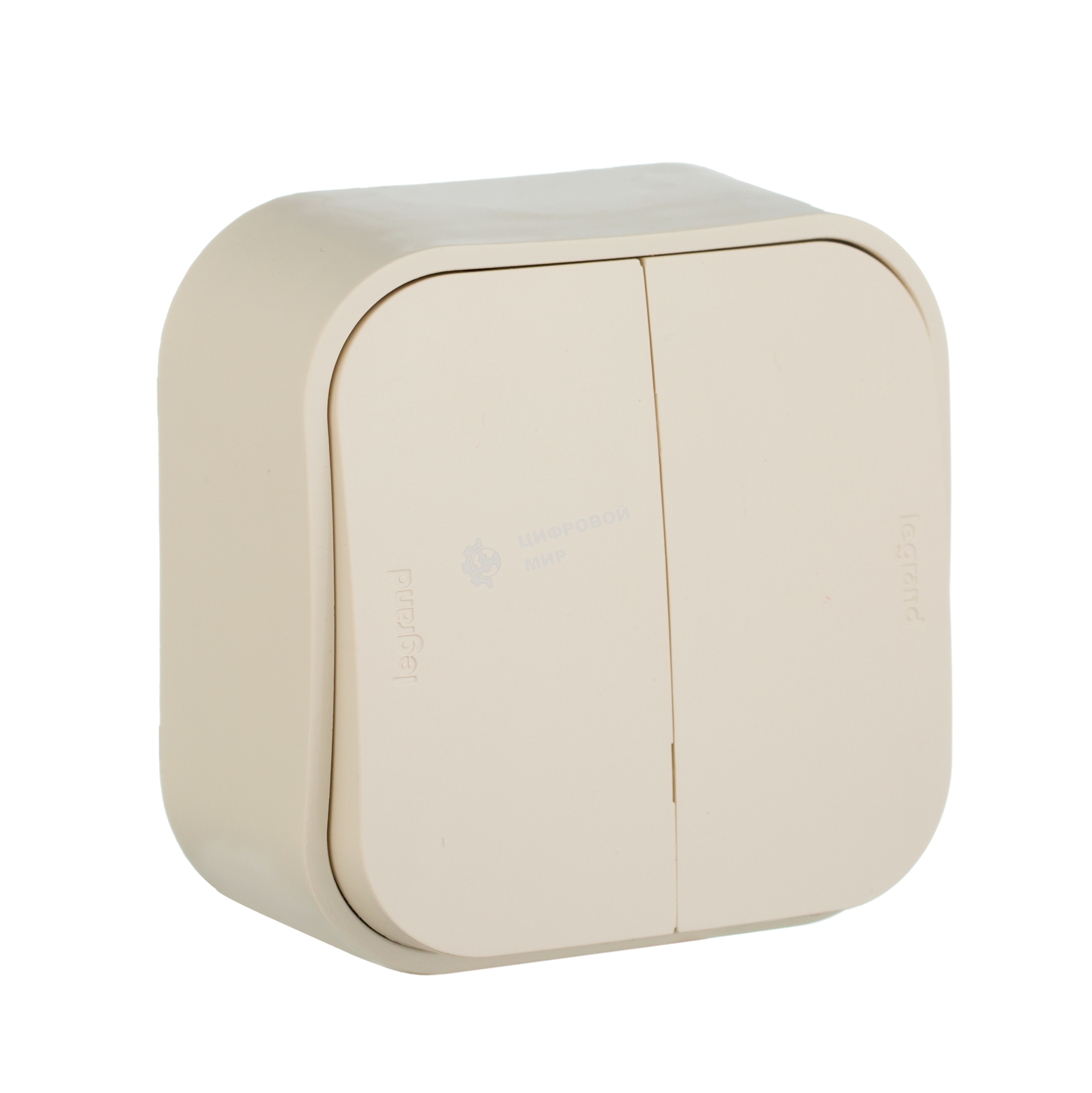 Переключатель 2-клавишный 10А 782236 Legrand Quteo Сл. кость