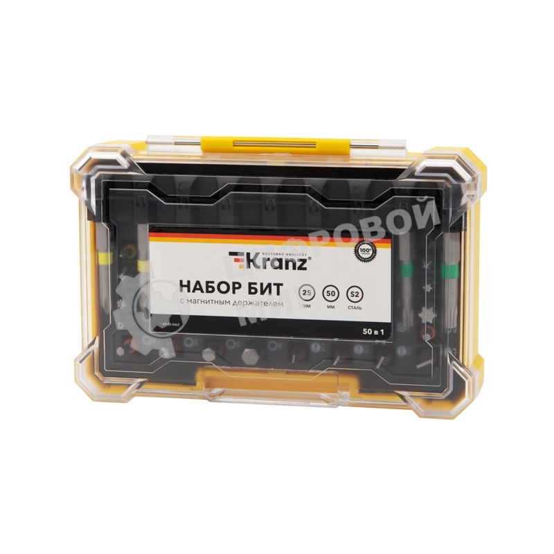 Набор бит Kranz с магнитным держателем 25-50 мм, 49 шт. (50 шт./уп.)