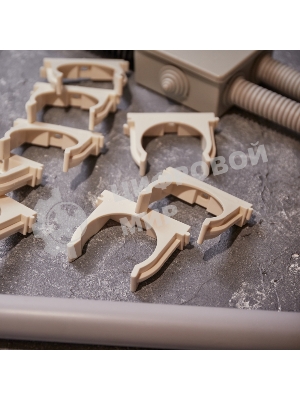 Крепеж-клипса для монтажного пистолета Rexant Ø 50 мм, белая (25 шт/уп)