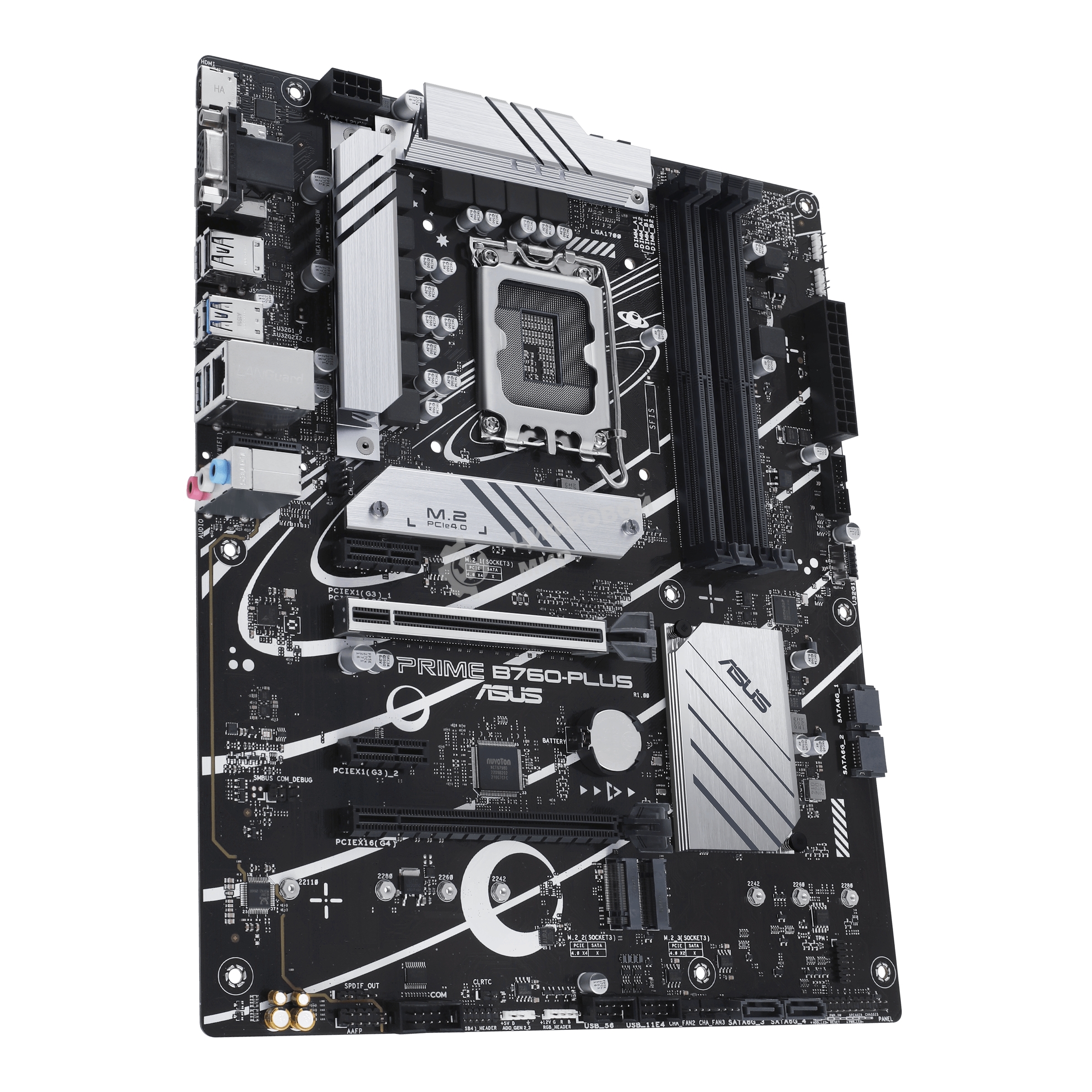 Материнская плата ASUS PRIME B760-PLUS, LGA 1700, Intel B760, 4xDDR5, 4xSATA, 3xM.2, 1xPCIe 4.0 x4, 1xPCIe 5.0 x16, 2xPCIe x1, 1xDP, 1xHDMI, 1xVGA, 2xUSB-A 3.2 Gen 2, 1xUSB-C 3.2 Gen 2x2, 1x 2.5Gb LAN, 3x3.5 мм, 7.1, ATX