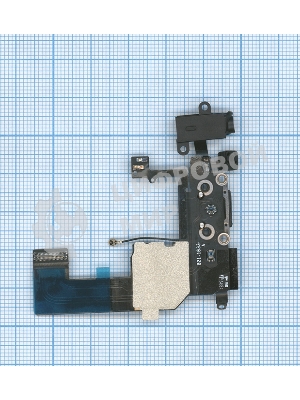 Шлейф разъема питания с аудио-разъемом для iPhone 5C черный