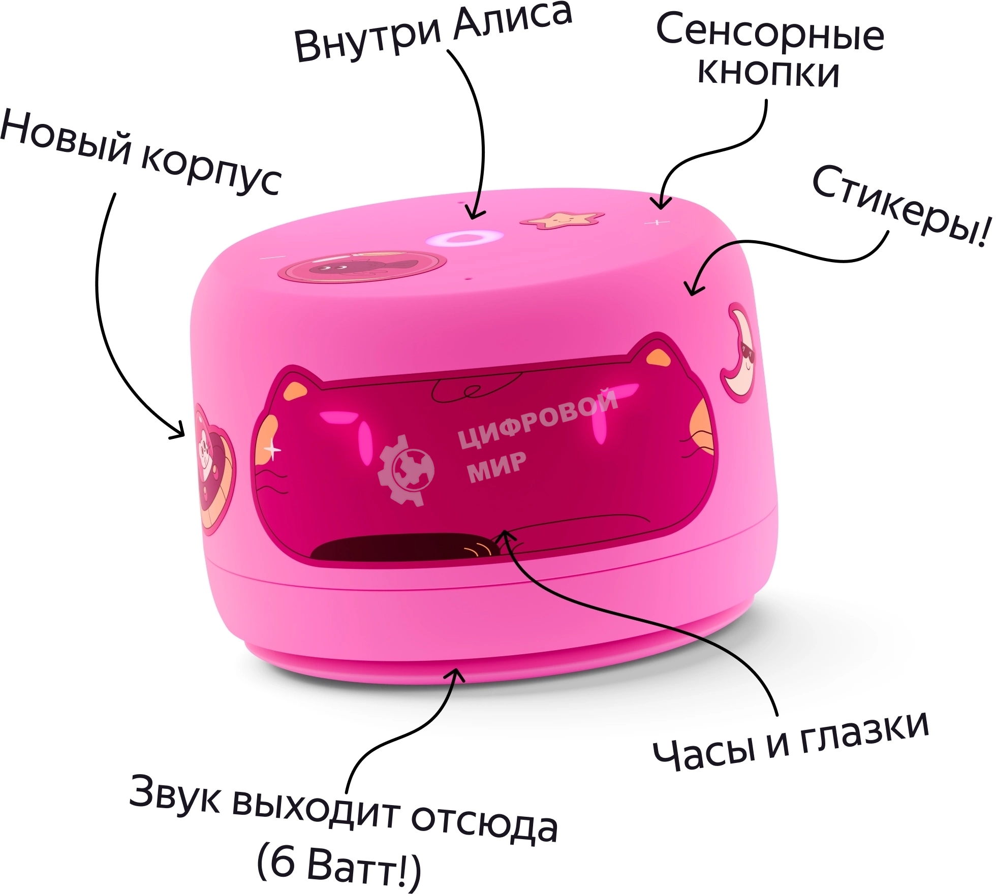 Умная колонка Yandex Станция Лайт 2 Алиса розовый 6W 1.0 BT/Wi-Fi 10м