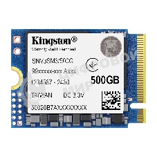 Накопитель SSD Kingston NV3, 500Gb, M.2(22x30мм), NVMe, PCIe 4.0 x4, 3D TLC, R/W 5000/3000Mb/s, TbW 160, DWPD 0.2 (60 мес)