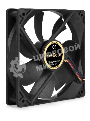 Вентилятор для корпуса ExeGate EX12025B4P-PWM черный, 120 мм, 1500 об/мин, 22 дБ, 4 pin