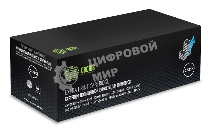 Картридж лазерный Cactus CS-C725X-MPS черный (3000 стр.) для Canon LBP 6000/6020/6030B i-Sensys
