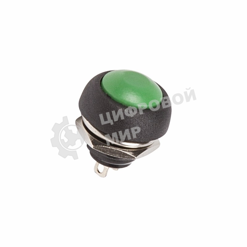 Выключатель кнопочный Rexant 250V 1А (2с) OFF-(ON) Б/Фикс зеленая Micro