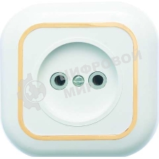 Розетка Кунцево-Электро 1-м СП Валентина 10А IP20 РС10-153 бел./зол.