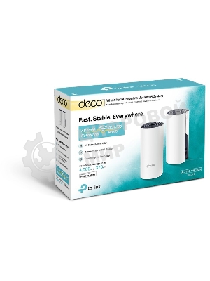 Бесшовный Mesh роутер TP-Link DECO P9 (2-PACK) AC1200 10/100/1000BASE-TX белый (упак.:2шт)