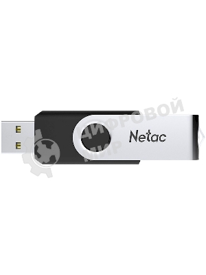 Флешка USB Netac U505 (NT03U505N-064G-20BK), 64Gb, USB 2.0, R/W 70/30, черный/серебристый