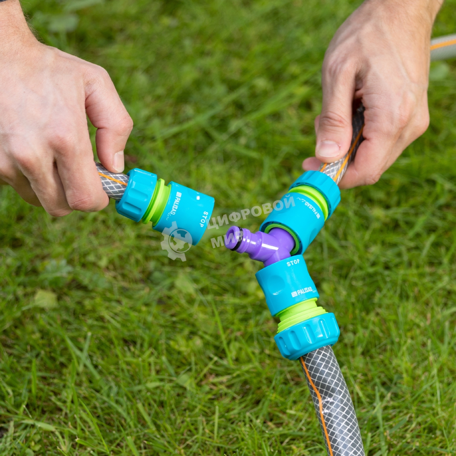 Тройник Palisad для разветвления или соединения, штуцерный, пластмассовый