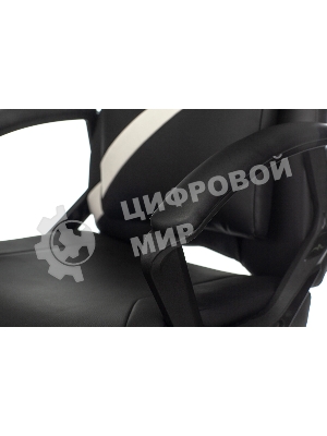 Кресло игровое Zombie DRIVER черный/белый, искусственная кожа, с подголов. крестовина пластик