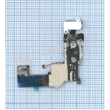 Шлейф разъема питания с аудио-разъемом для iPhone 5S белый