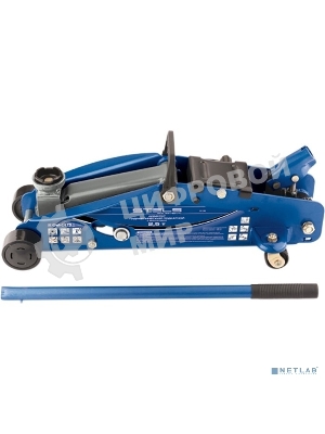 Домкрат Stels 51132 гидравлический подкатной с фиксатором 2.5 т safety pin 140-385 мм в кейсе