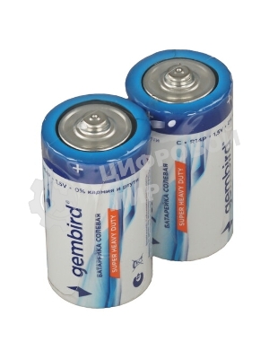 Батарейки солевые Gembird Gb-R14P-2F, тип С(R14P), 2шт, пленка