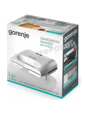 Сэндвичница электрическая Gorenje SM701GCW 700Вт белый