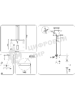 Люстра Ambrella light LH55278/7 BS/FR латунь/белый матовый E14*7 max 40W D640*1390