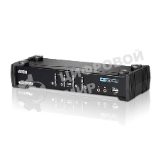 Переключатель KVM ATEN CS1784A-AT-G KVM+Audio+USB 2.0, 1 user USB+DVI => 4 cpu USB+DVI, со шнурами USB 4х1.8м., 2560x1600 60Hz DVI-D Dual Link/2048x