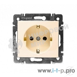 Розетка электрическая Valena с заземлением 2К+З/сл.кость (слоновая кость) Legrand 774320