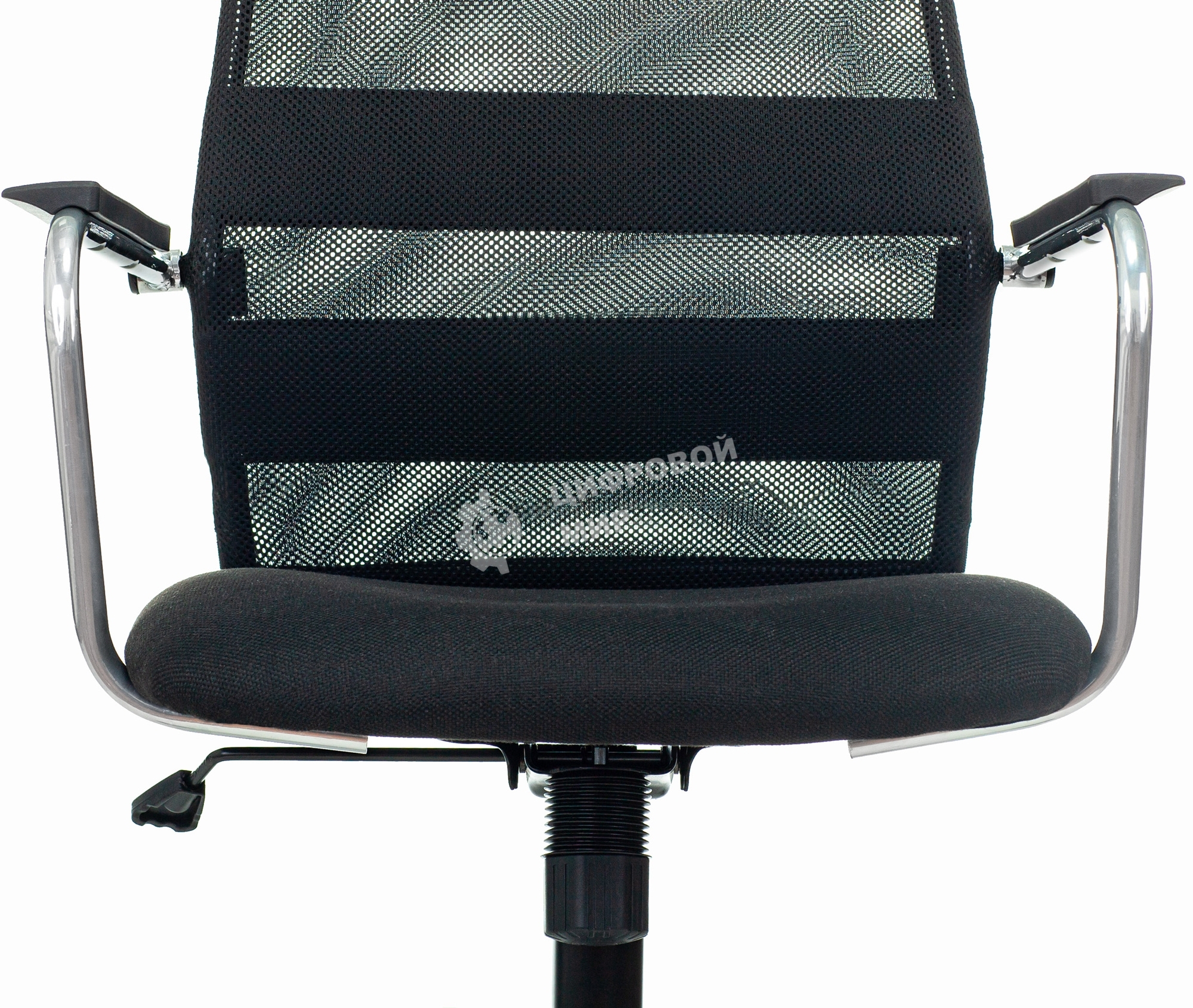 Кресло компьютерное Бюрократ KB-5M TW-01 3C11 черный, сетка/ткань, с подголов. крестовина металл хром