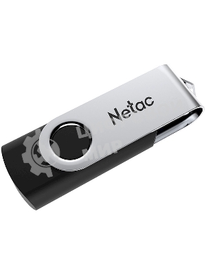 Флешка USB Netac U505 (NT03U505N-064G-20BK), 64Gb, USB 2.0, R/W 70/30, черный/серебристый