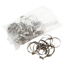 Хомуты Сибртех нержав. сталь, стандартное болтовое крепление 40-60 мм, ширина 9 мм, 50 шт.