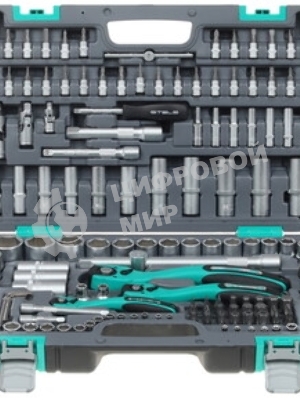 Набор инструментов Stels 141141/4'' 3/8'' 1/2'' cr-v s2 усиленный кейс 151 предм.