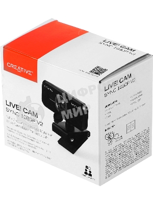 Веб-камера Creative Live! Cam Sync 1080p V2 1920x1080, 30 кадр/с, USB Type-A, микрофон, шторка приватности, универсальное крепление