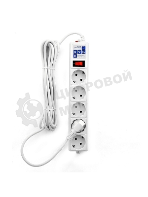 Сетевой фильтр Powercube SPG-B-15-WHITE 5 м, 5 розеток, белый, коробка