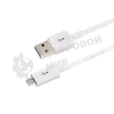 Кабель Rexant USB кабель microUSB длинный штекер 1М белый