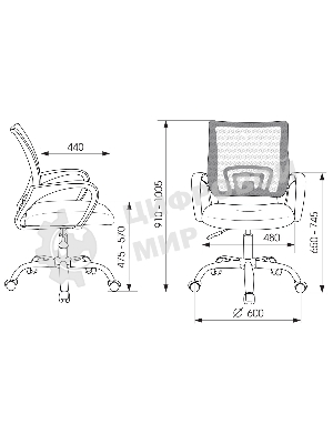 Кресло Бюрократ CH-695NLTSL черный, сетка/ткань, 120 кг, механизм качания