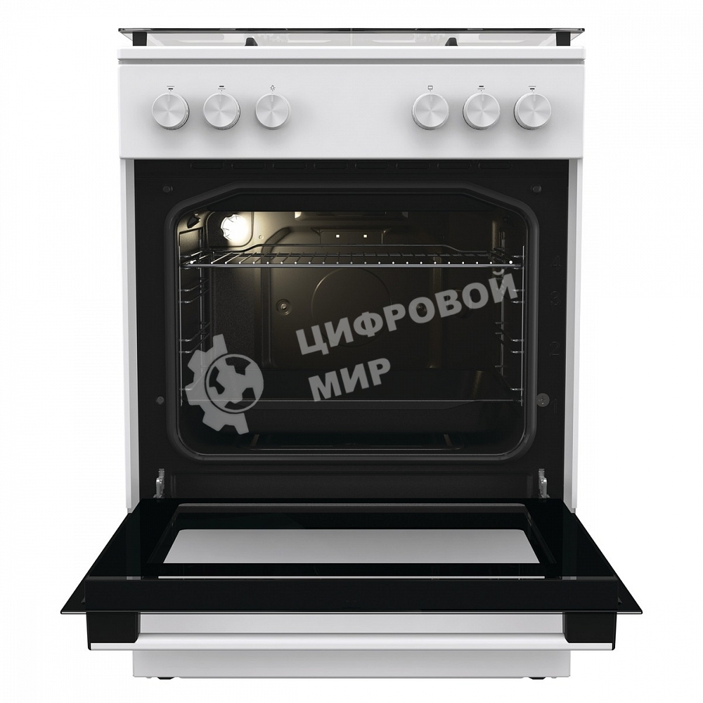 Плита газовая Gorenje GG6A11WF белый, конфорок 4 газовых, духовка 72 л, 60 см x 85 см x 60 см