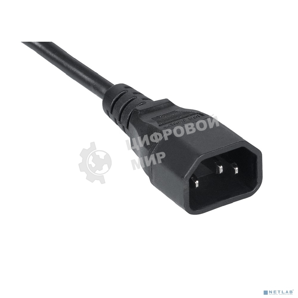Кабель питания Cabeus PC-189-VDE-1.0-3M монитор-компьютер IEC 320 C13 - IEC 320 C14 (3x1.0), 3 м