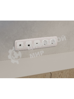 Комплект механизма компьютерной розетки RJ-45 экранированной с автоматической защитной шторкой OMEGA Белый матовый QUANT (OP1320, VM185) MO132005