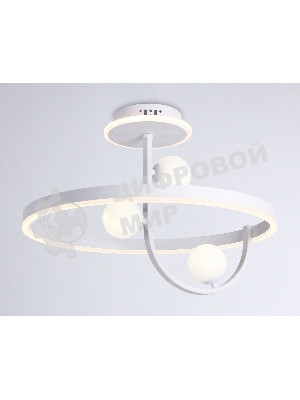Потолочный светодиодный светильник Ambrella light FL66261/1+3 WH белый 56W 3000K-6400K+G9/3 D500*358 (ПДУ ИК)