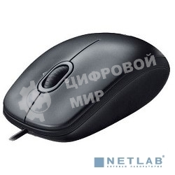 Мышь проводная Logitech M100/100R DARK/GREY (темно-серая/черная), 1000 dpi, USB, кнопки - 3