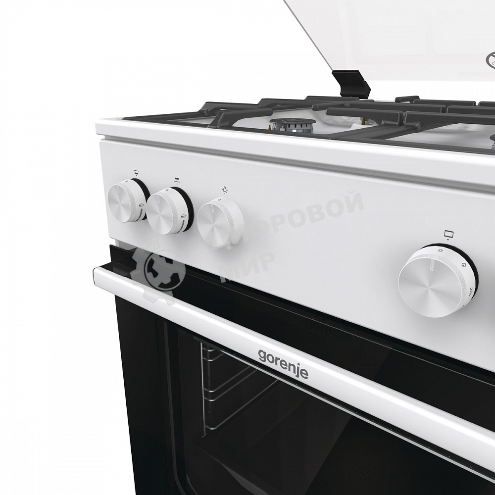 Плита газовая Gorenje GG6A11WF белый, конфорок 4 газовых, духовка 72 л, 60 см x 85 см x 60 см