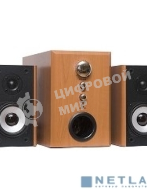 Колонки Dialog W-3000 Cherry 2.1, 60W RMS, 2 колонки+сабвуфер, дерево