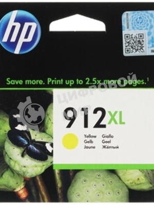 Картридж струйный HP 912XL 3YL83AE желтый увеличенной емкости (825 стр) для HP OfficeJet 801x, 802x