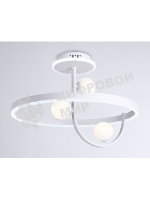 Потолочный светодиодный светильник Ambrella light FL66261/1+3 WH белый 56W 3000K-6400K+G9/3 D500*358 (ПДУ ИК)