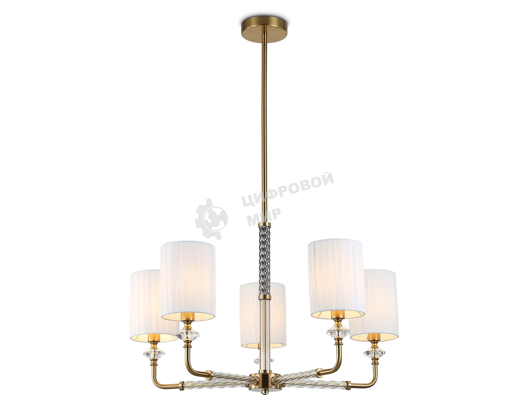 Люстра Ambrella light LH71500/5 BS/FR латунь/белый матовый E14*5 max 40W D680*640