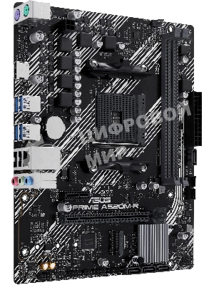 Материнская плата ASUS PRIME A520M-R, AM4, AMD A520, 2xDDR4, 4xSATA, 1xM.2, 1xPCIe 3.0 x16, HDMI, 1x1Gb LAN, 3x3.5 мм, 7.1, microATX