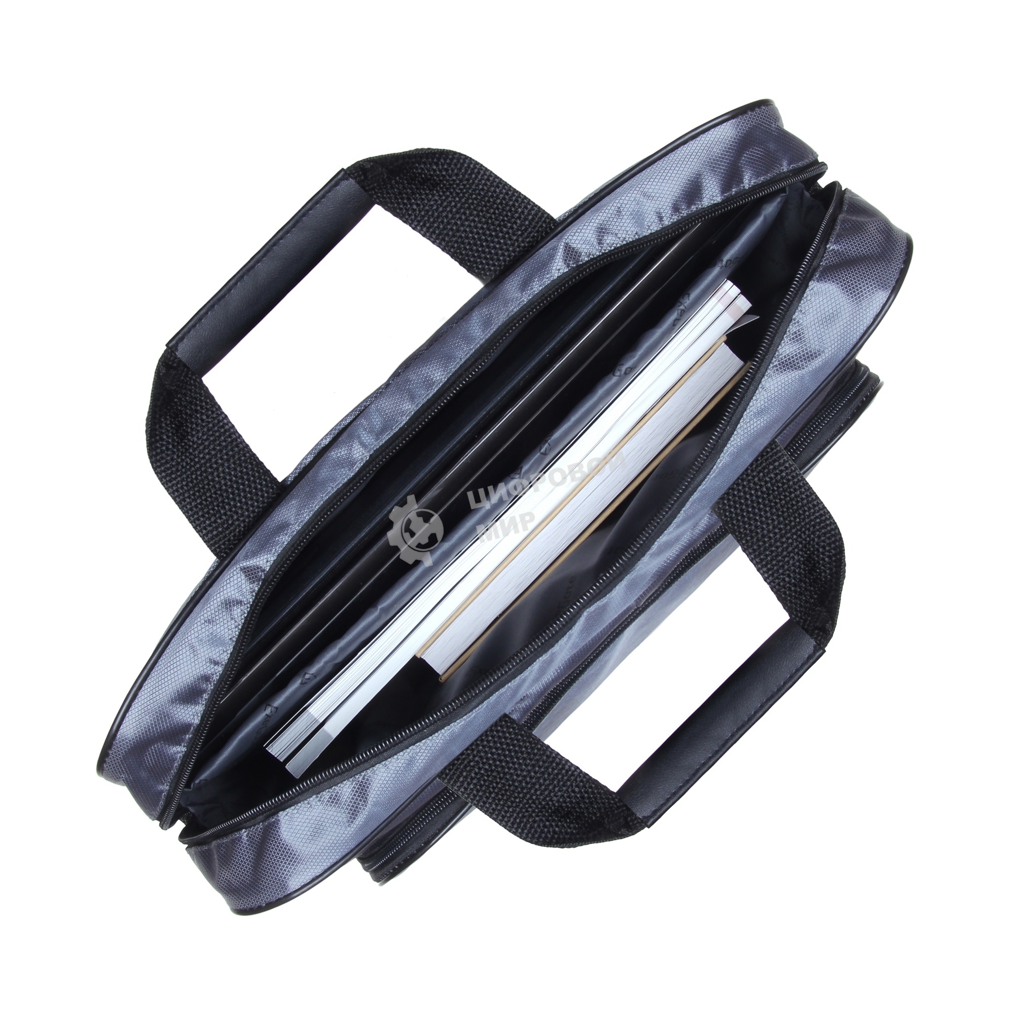 Сумка для ноутбука ExeGate EX264612RUS Office F1596 Dark-Grey, темно-серая, полиэстер, для ноутбуков до 15.6