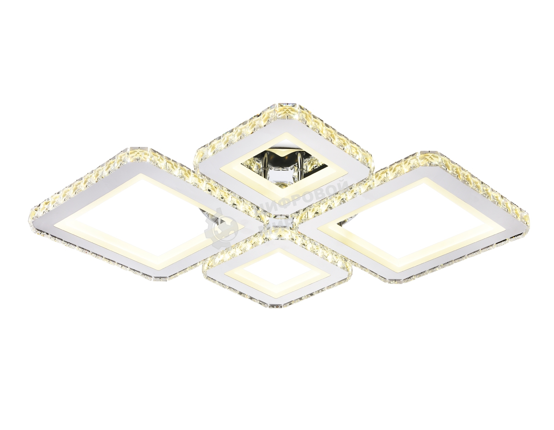 Потолочный светодиодный светильник Ambrella light FA1726/4 CH хром 3000K/4200K/6400K 108W 690*550*100 (ПДУ РАДИО 2.4G)