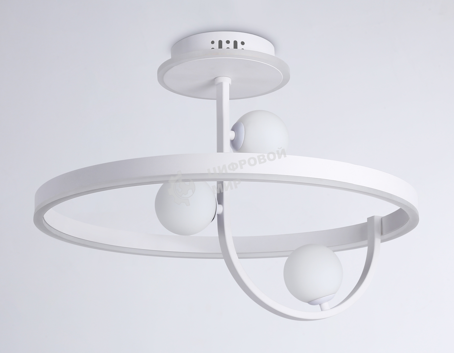 Потолочный светодиодный светильник Ambrella light FL66261/1+3 WH белый 56W 3000K-6400K+G9/3 D500*358 (ПДУ ИК)