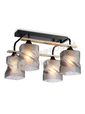 Светильник Ambrella light TR3033249/4 BK/WD черный/дерево E27/4 max 60W 340*340*245