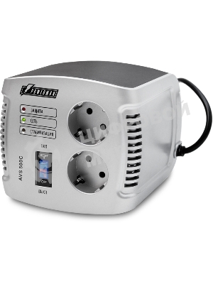 Сетевой фильтр Powerman Стабилизаторы напряжения AVS 500 С Black\Silver (500ВА,5А,КПД 98%,без индикации,настольный)