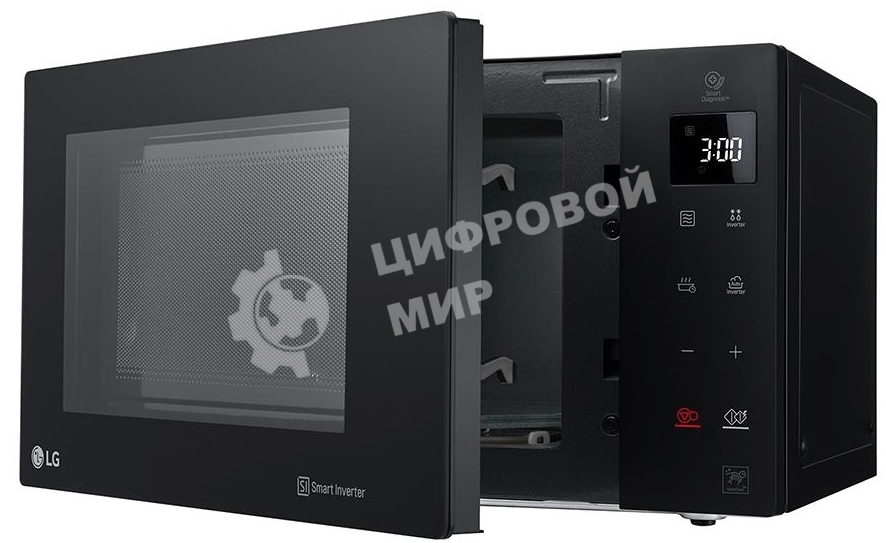 Микроволновая печь LG MW23R35GIB инвертор, черный, 23 л, 1000 Вт, переключатели - сенсор