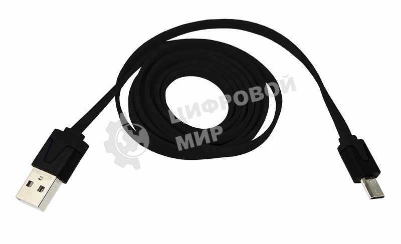Кабель Rexant USB кабель универсальный microUSB шнур плоский 1М черный